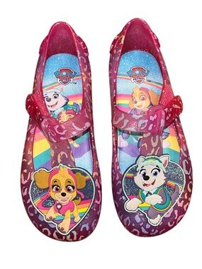 Girls Paw Patrol Jelly Mary Janes - Hot Pink Rainbow Size 11